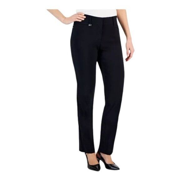JM Collection Women's Curvy-Fit Ankle Pants Deep Black 14 Petite Short NWT - Picture 1 of 11